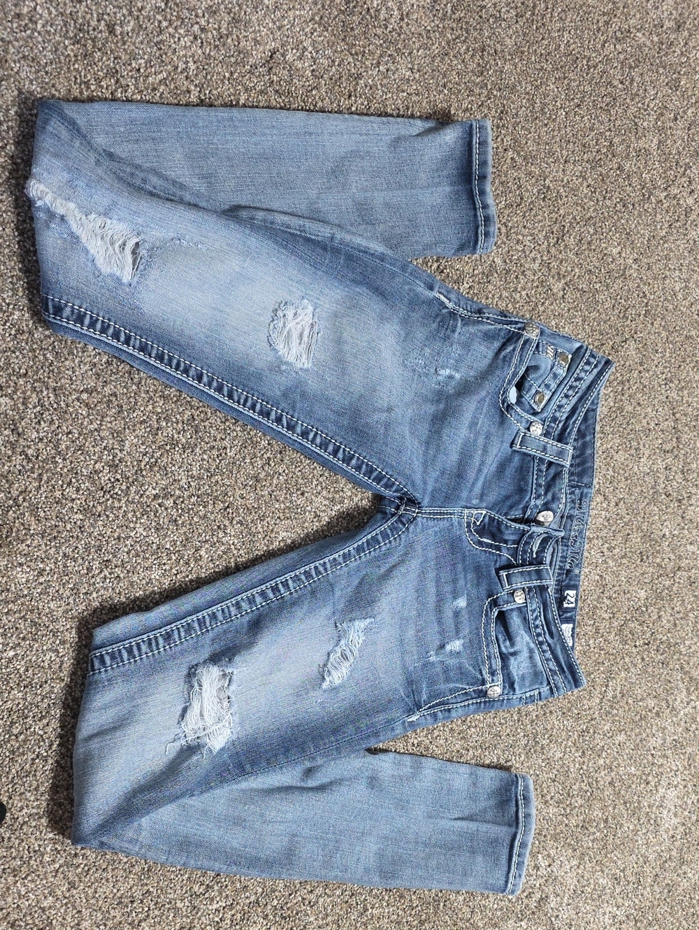 Miss Me Light Blue Distressed Skinny Jeans